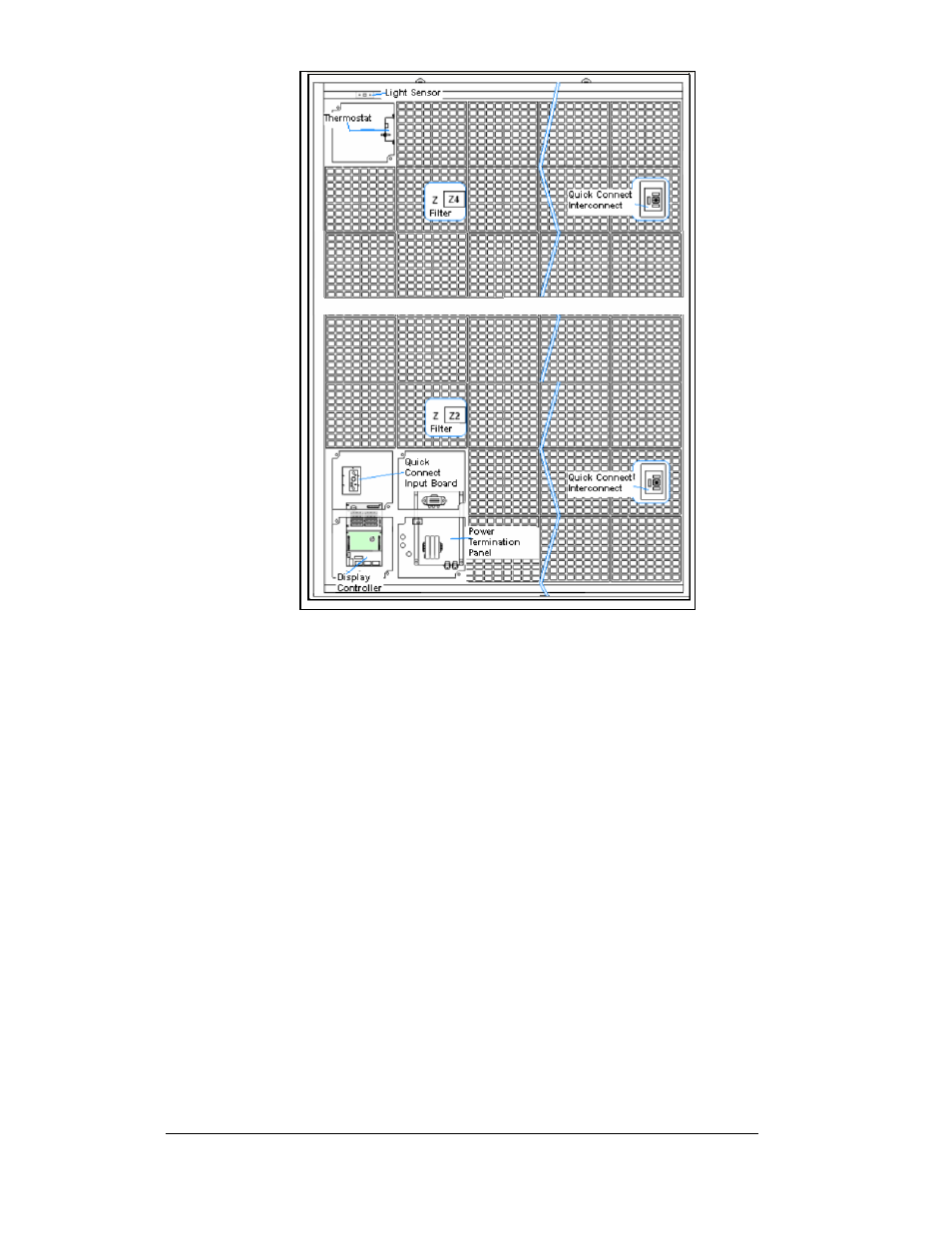 Figure 27: control corner component locations -6 | Daktronics Galaxy 46 mm Outdoor Series AF-3400 User Manual | Page 40 / 93