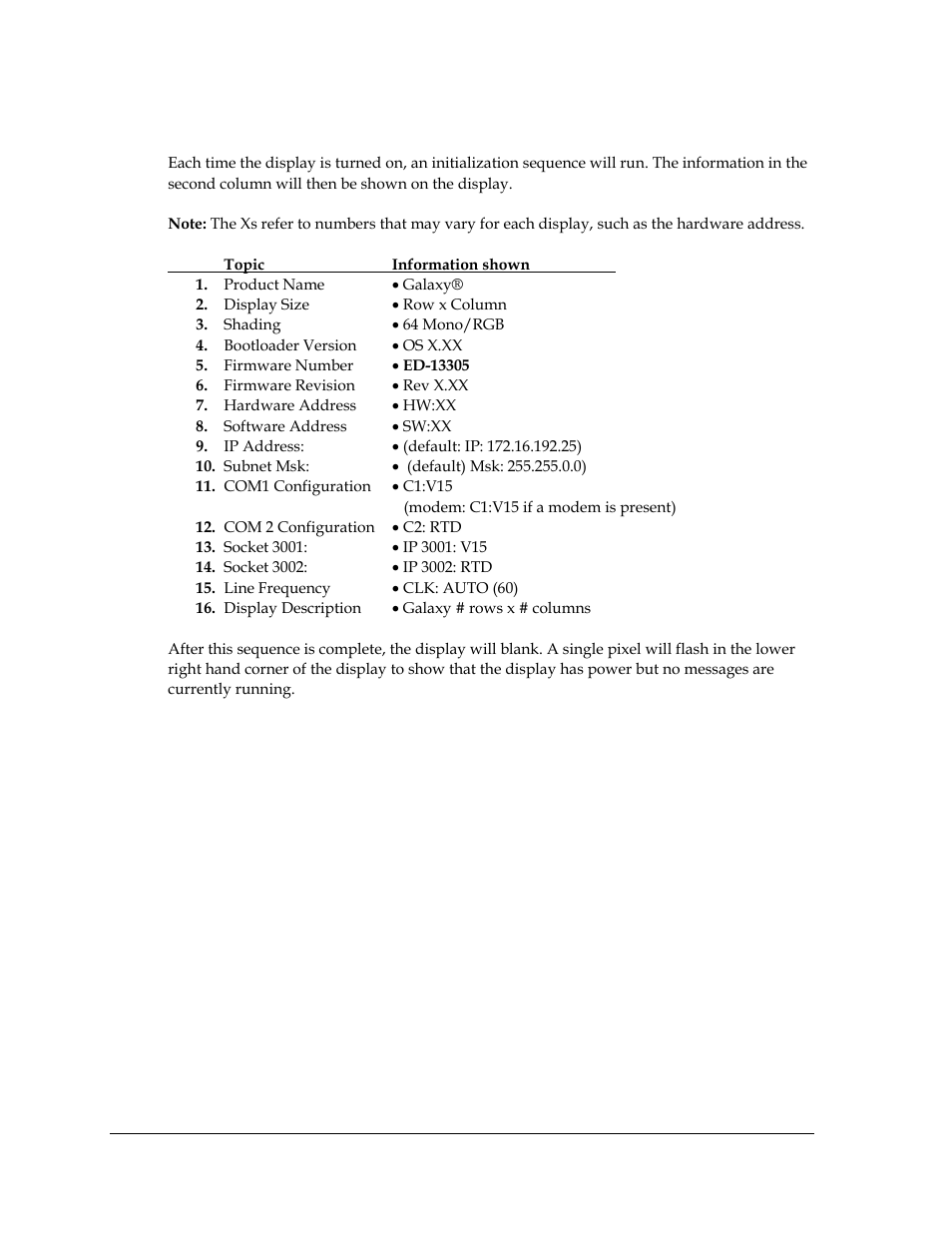 2 start-up sequence | Daktronics Galaxy AF-3400 20 mm Monochrome/RGB Double-face Displays User Manual | Page 34 / 59