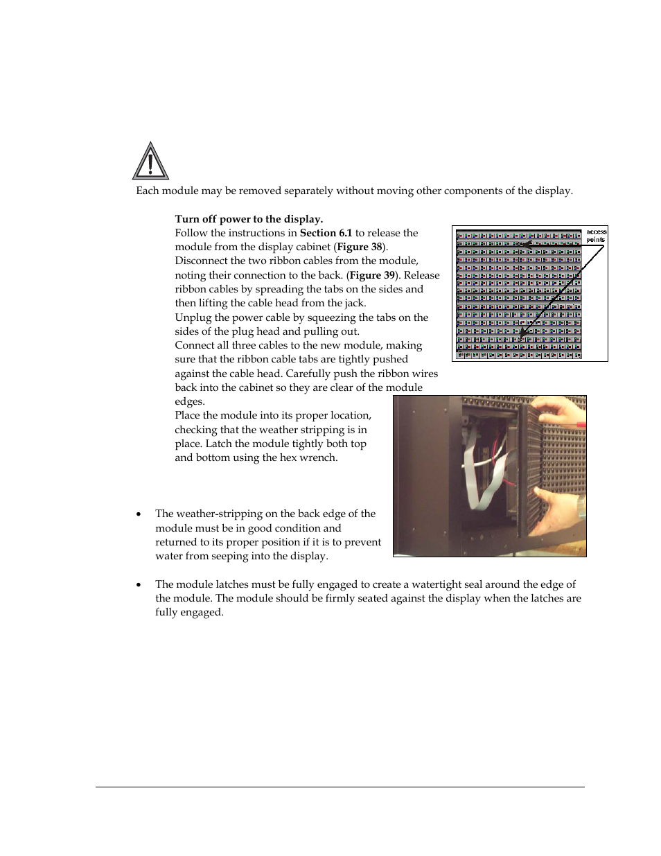 2 instructions for replacing parts | Daktronics Galaxy AF-3400 20 mm Monochrome/RGB Double-face Displays User Manual | Page 47 / 59
