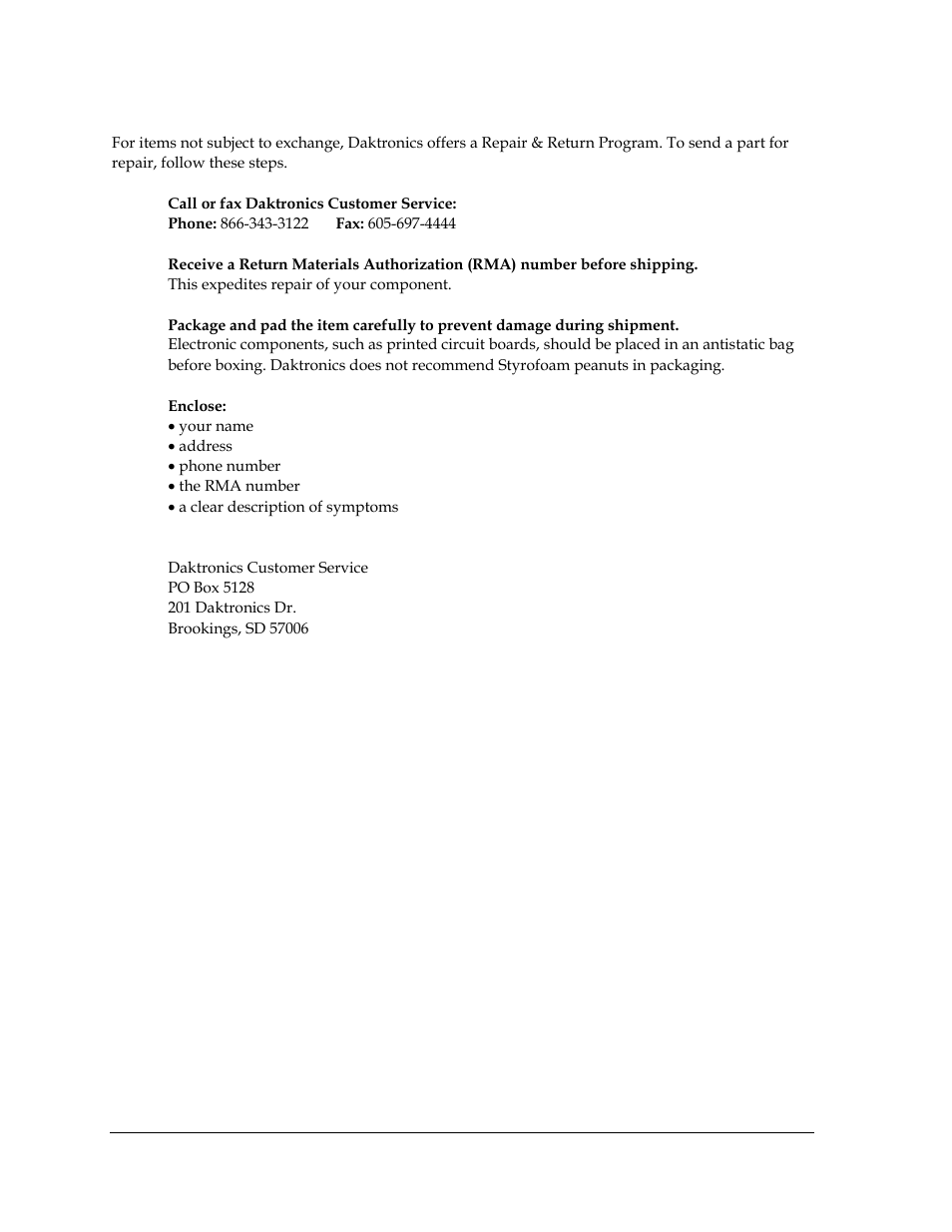 Daktronics Galaxy AF-3400 20 mm Monochrome/RGB Double-face Displays User Manual | Page 56 / 59