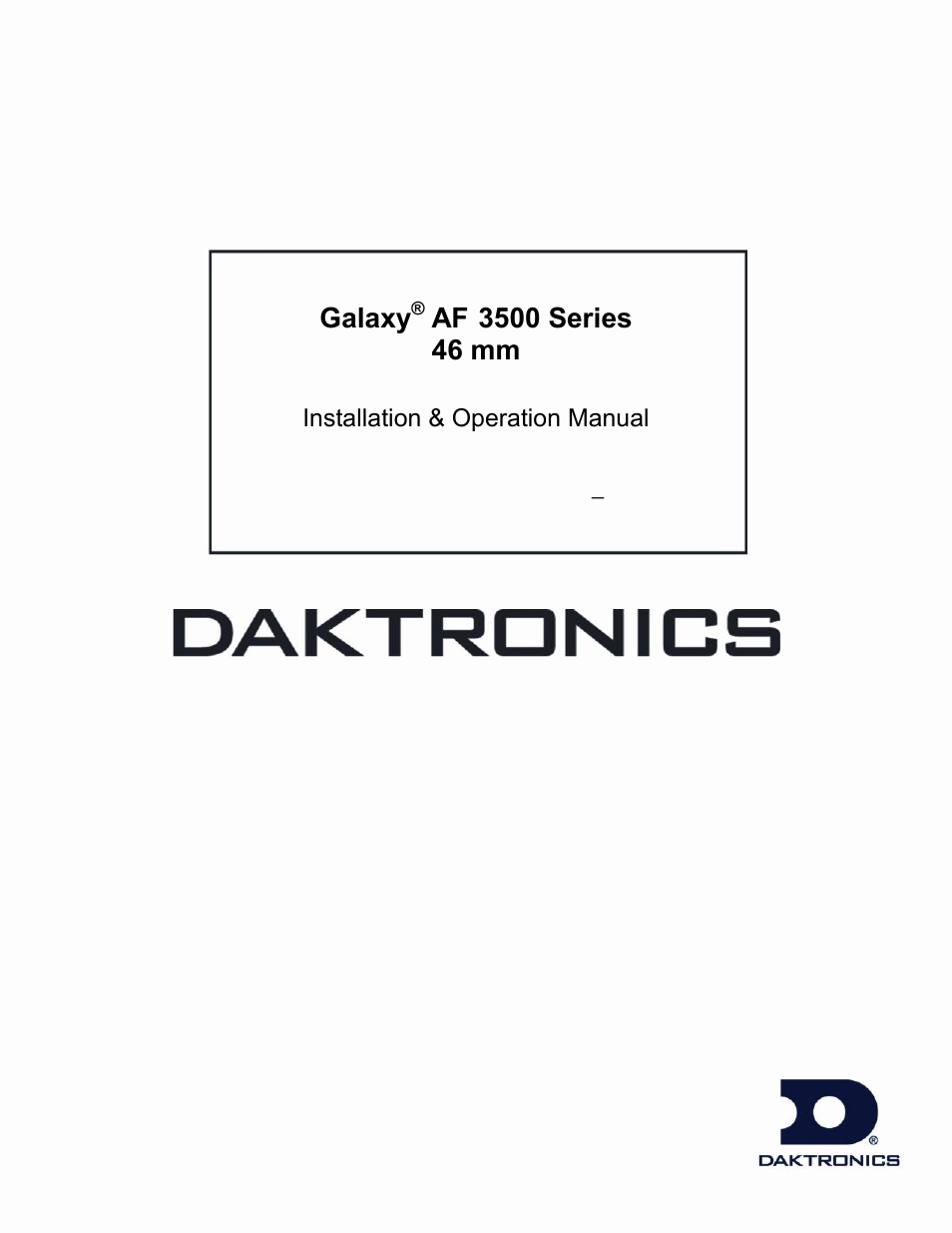 Daktronics Galaxy AF-3500 Series 46 mm User Manual | 55 pages