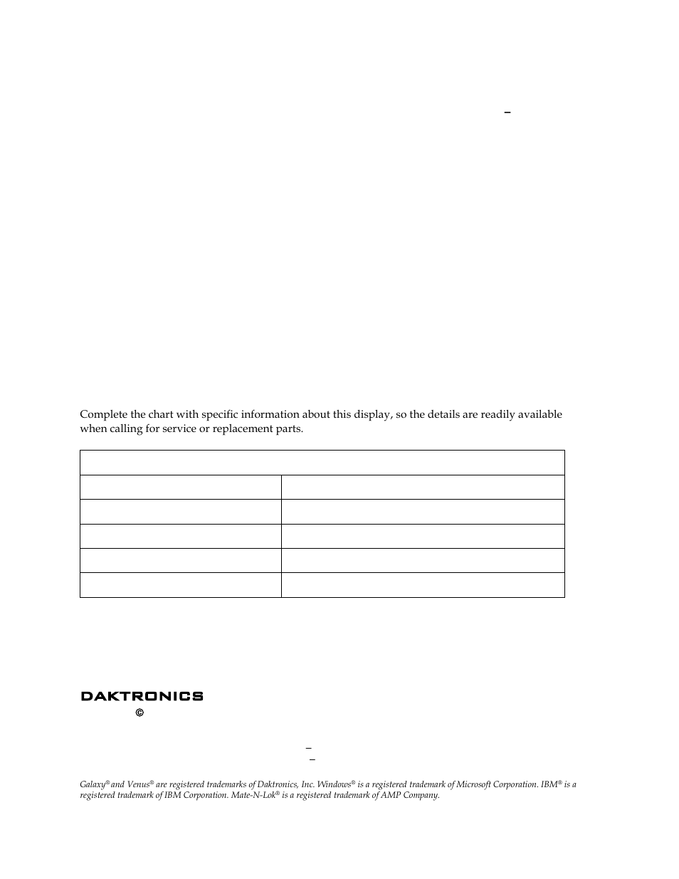 Daktronics | Daktronics Galaxy AF-3500 Series 46 mm User Manual | Page 2 / 55