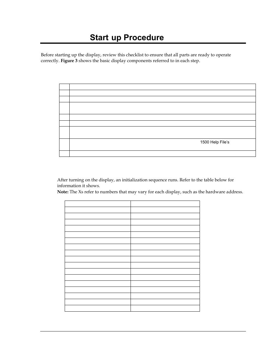 Section 5: start-up procedure, 1 start-up checklist, 2 start-up sequence | Section 5, Start-up procedure, Start-up checklist, Start-up sequence | Daktronics Galaxy AF-3500 Series 46 mm User Manual | Page 21 / 55
