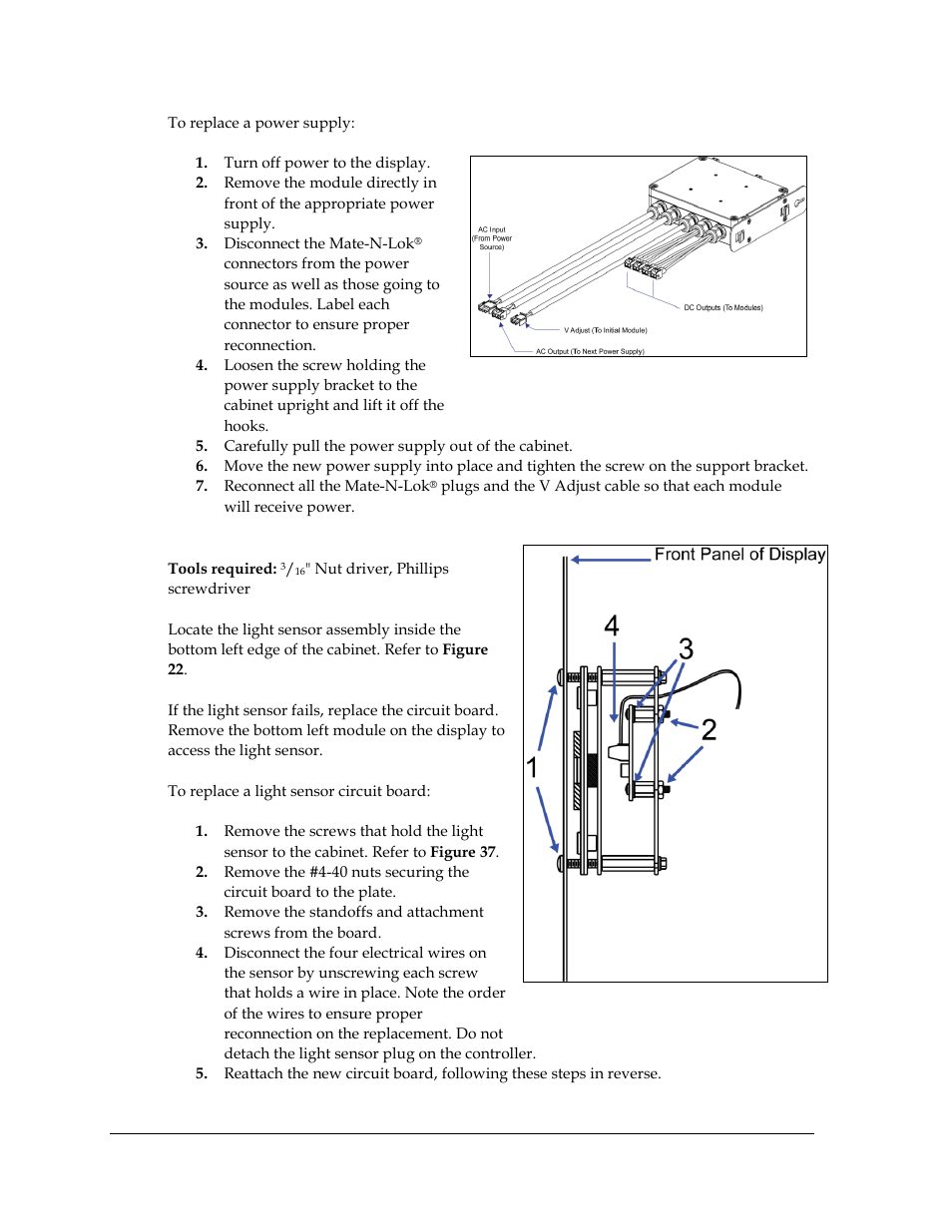 Light sensor replacement, Figure 36 | Daktronics Galaxy AF-3500 Series 46 mm User Manual | Page 40 / 55
