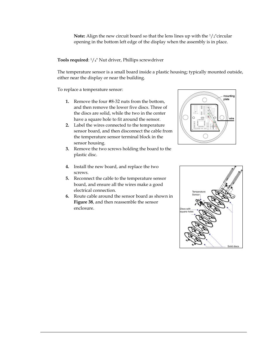 Temperature sensor replacement | Daktronics Galaxy AF-3500 Series 46 mm User Manual | Page 41 / 55