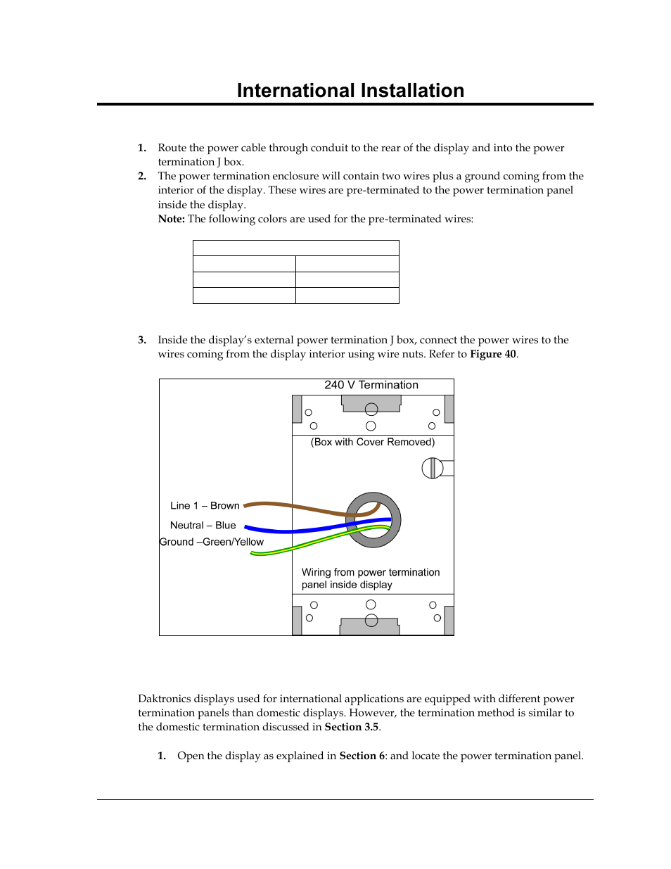 Appendix c: international installation, Appendix c, International installation | Daktronics Galaxy AF-3500 Series 46 mm User Manual | Page 51 / 55