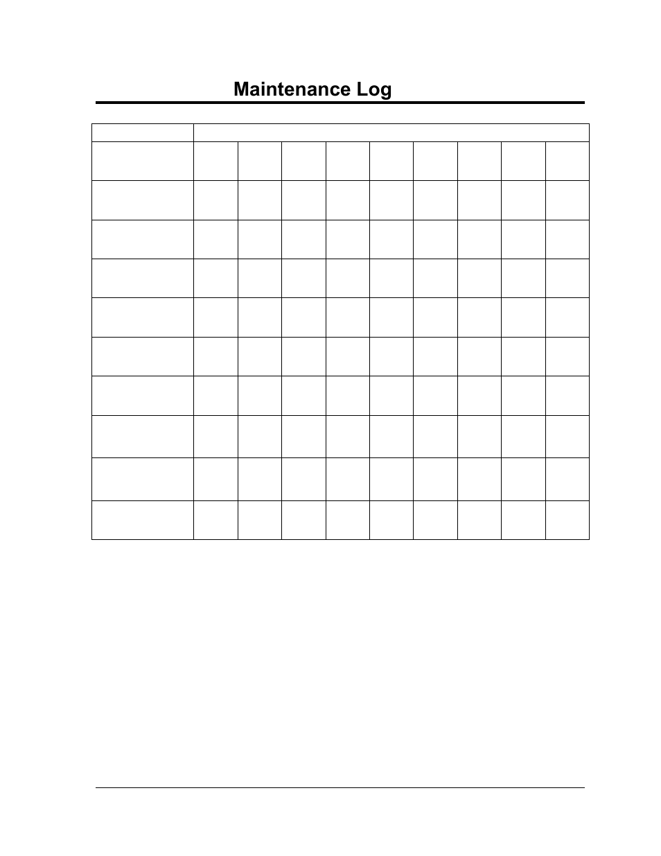 Appendix d: maintenance log, Appendix d, Maintenance log | Daktronics Galaxy AF-3500 Series 46 mm User Manual | Page 53 / 55