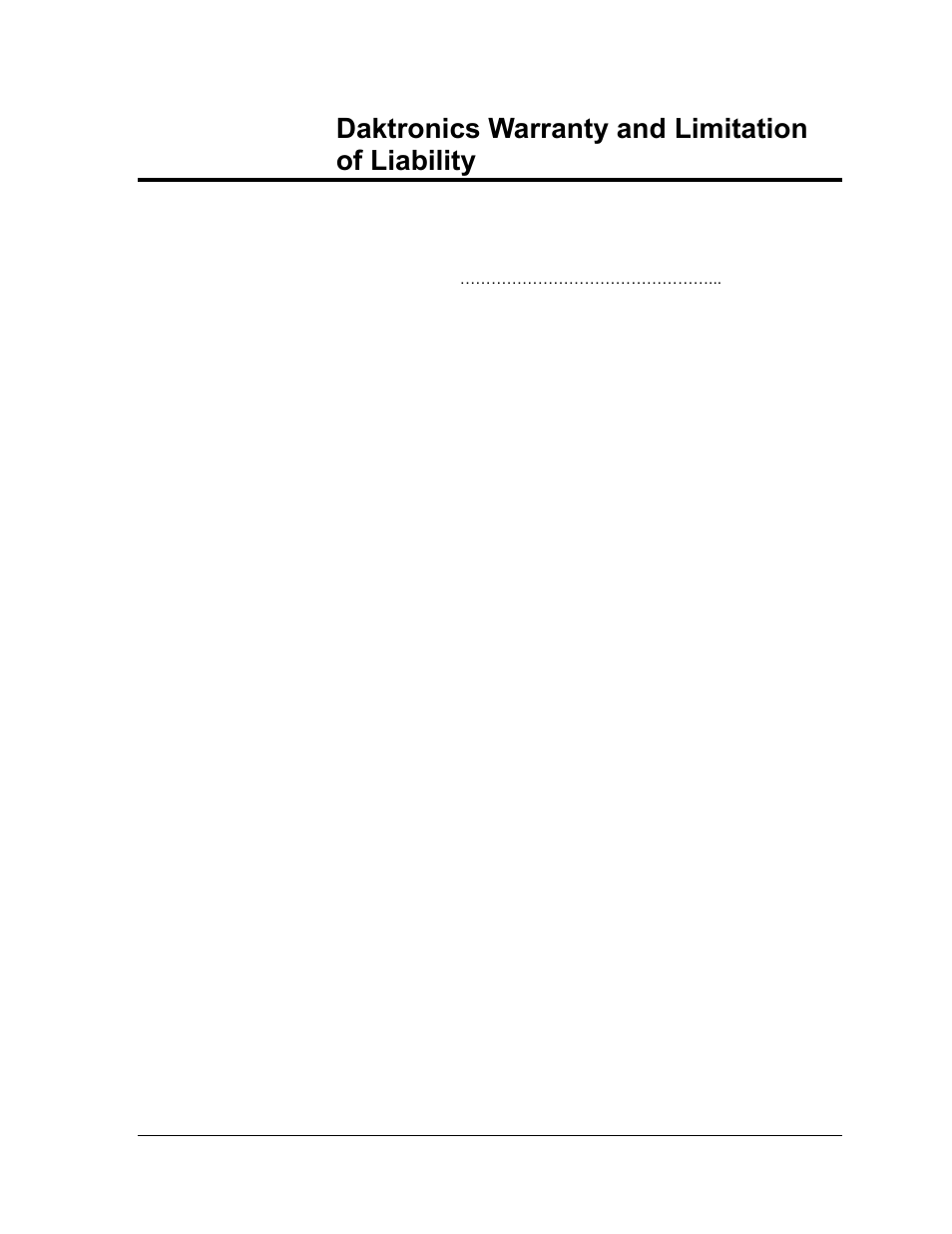 Appendix e, Daktronics warranty and limitation of liability | Daktronics Galaxy AF-3500 Series 46 mm User Manual | Page 55 / 55