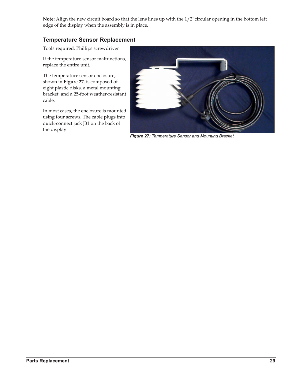 Temperature sensor replacement | Daktronics Galaxy AF-3500/3550 User Manual | Page 33 / 47