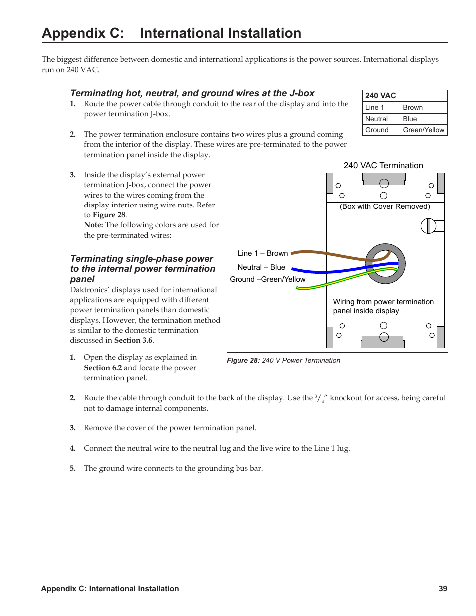 Appendix c: international installation | Daktronics Galaxy AF-3500/3550 User Manual | Page 43 / 47