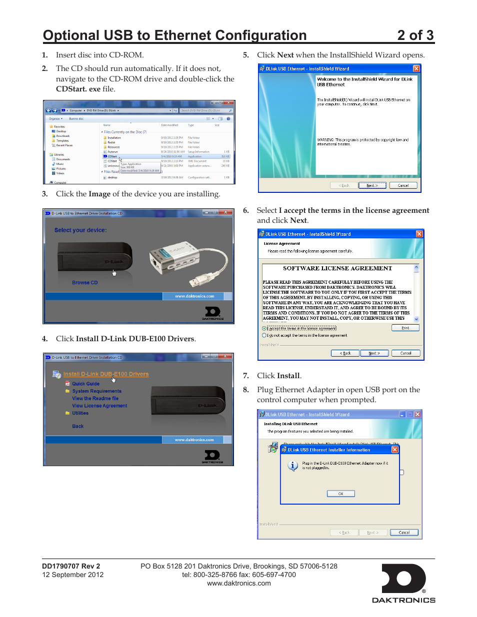 Optional usb to ethernet configuration 2 of 3 | Daktronics Optional USB to Ethernet Configuration User Manual | Page 2 / 3