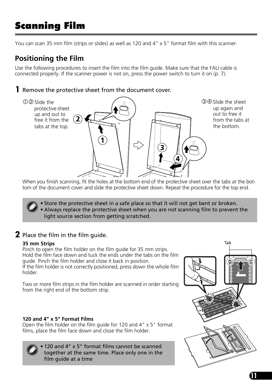 Scanning film, Positioning the film | Canon 9900F User Manual | Page 13 / 19