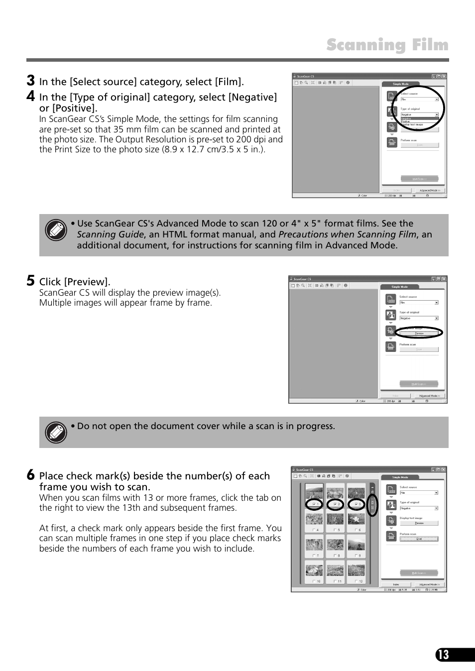 Scanning film | Canon 9900F User Manual | Page 15 / 19