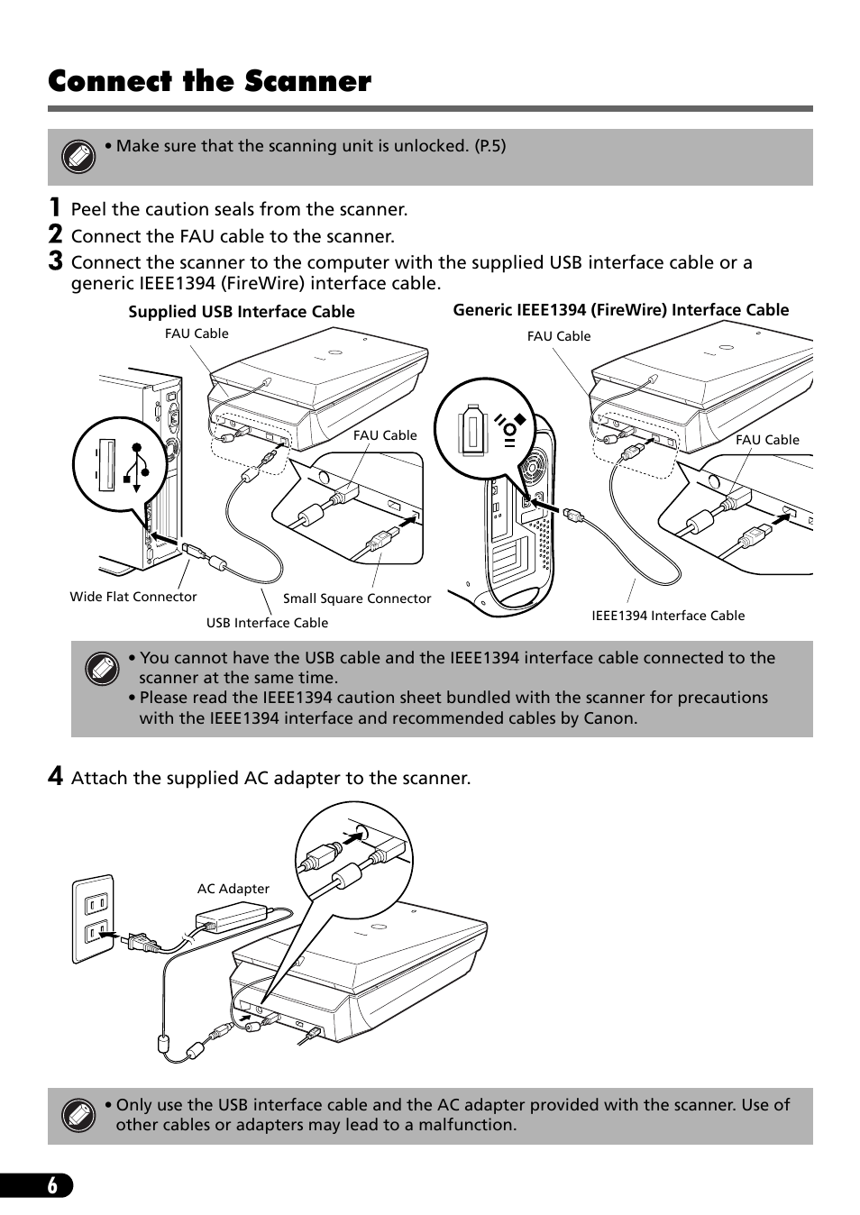 Connect the scanner | Canon 9900F User Manual | Page 8 / 19