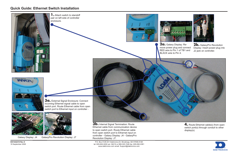 Daktronics Ethernet Switch User Manual | 1 page