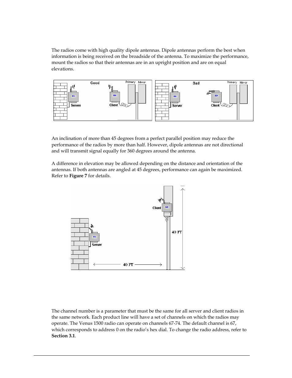 Antenna orientation, Channel number, 5 antenna orientation | 6 channel number | Daktronics Venus 1500 Radio – Gen 2 User Manual | Page 8 / 45