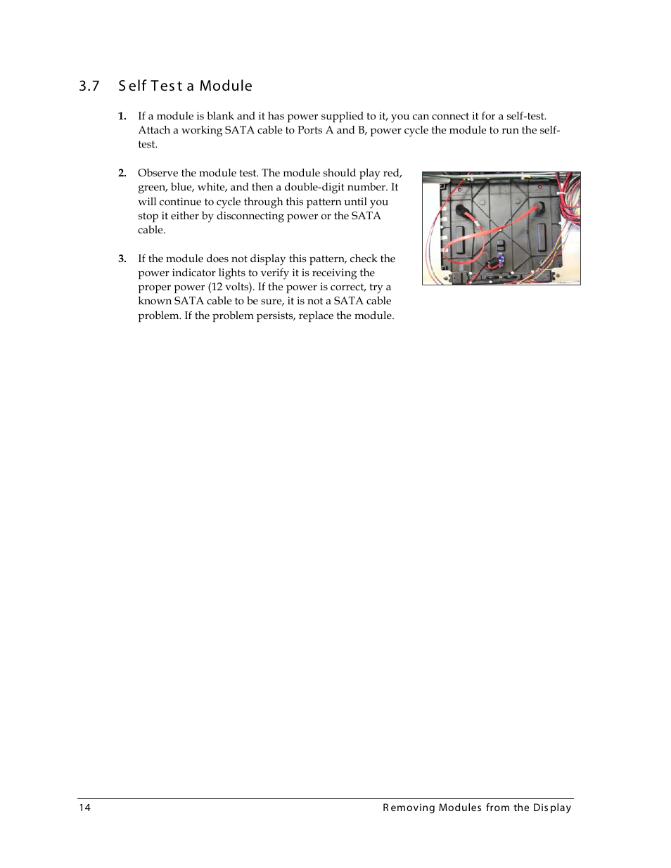 7 self test a module, Self test a module, 7 s elf tes t a module | Daktronics 4000 Series Digital Billboard User Manual | Page 20 / 43