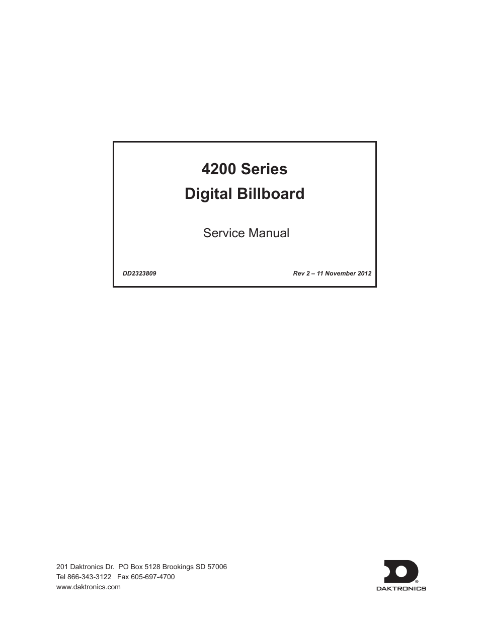 Daktronics 4200 Series Digital Billboard User Manual | 39 pages