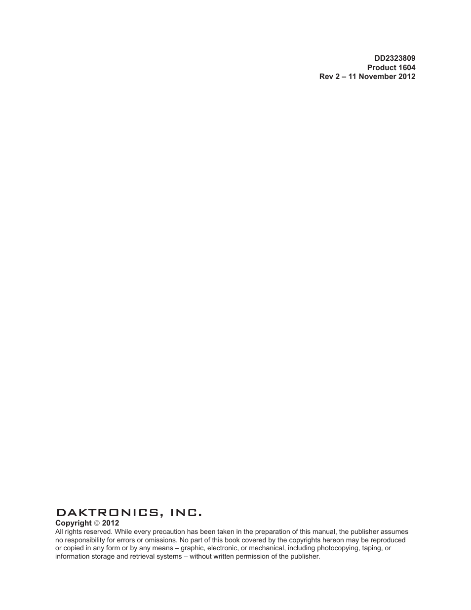 Daktronics, inc | Daktronics 4200 Series Digital Billboard User Manual | Page 2 / 39