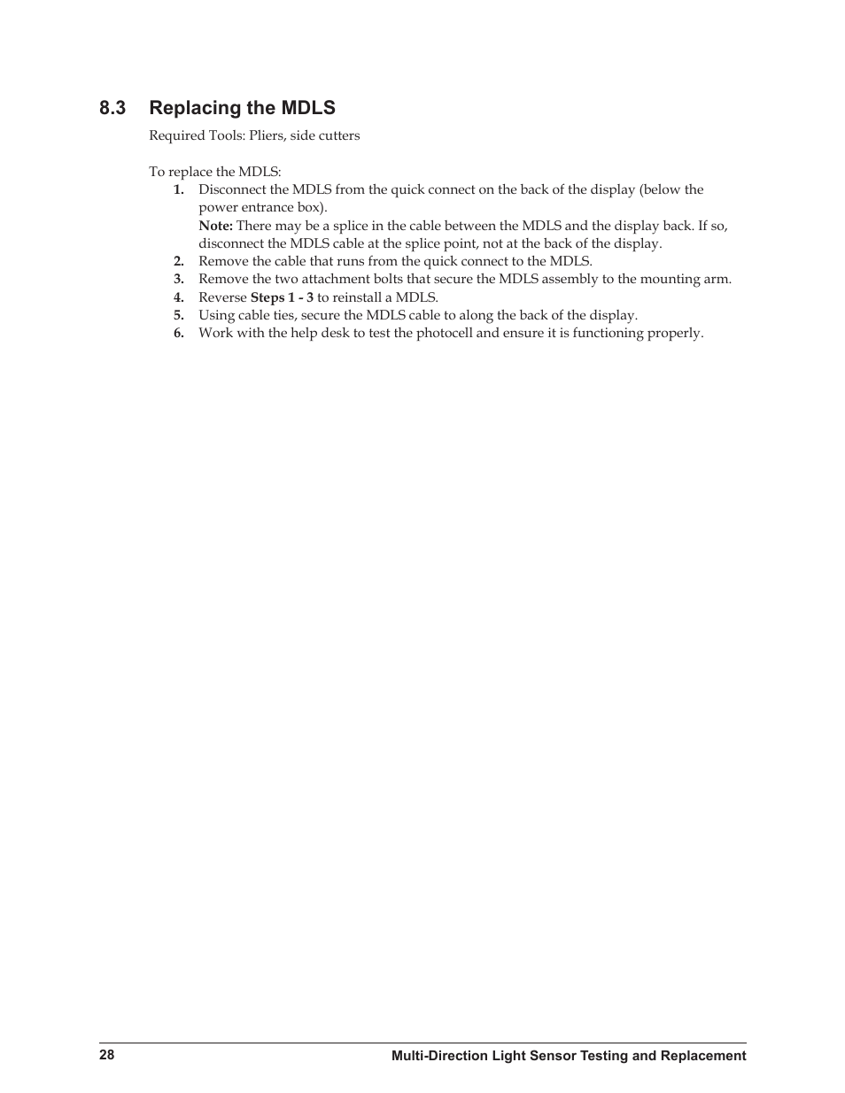 3 replacing the mdls | Daktronics 4200 Series Digital Billboard User Manual | Page 32 / 39