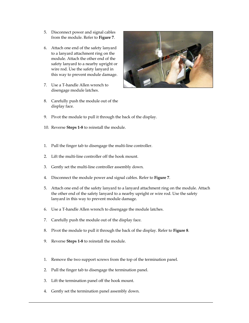 Removing a 16 ot module behind a termination panel | Daktronics Valo Digital Billboard User Manual | Page 20 / 51