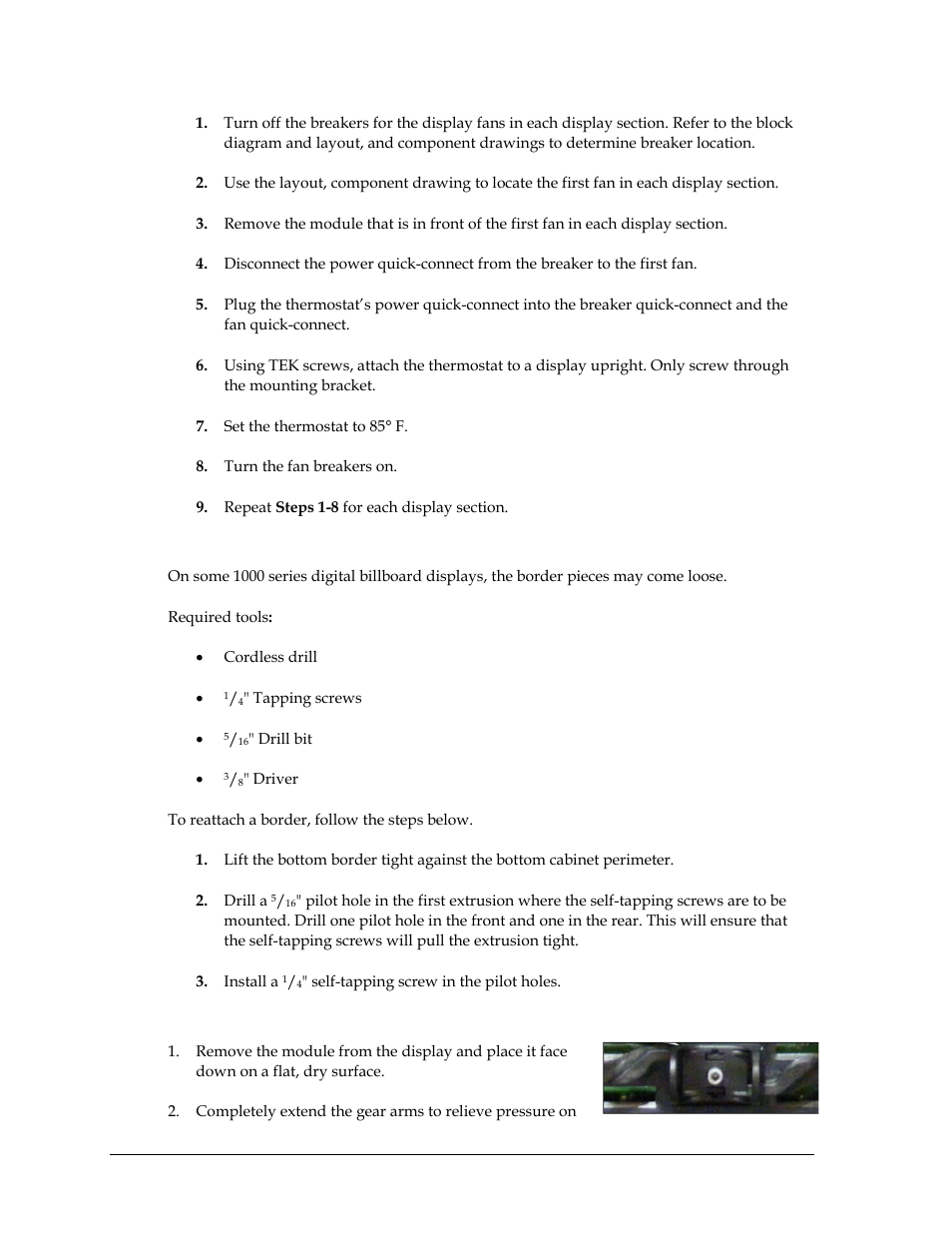 Reattaching borders, Module gears | Daktronics Valo Digital Billboard User Manual | Page 26 / 51