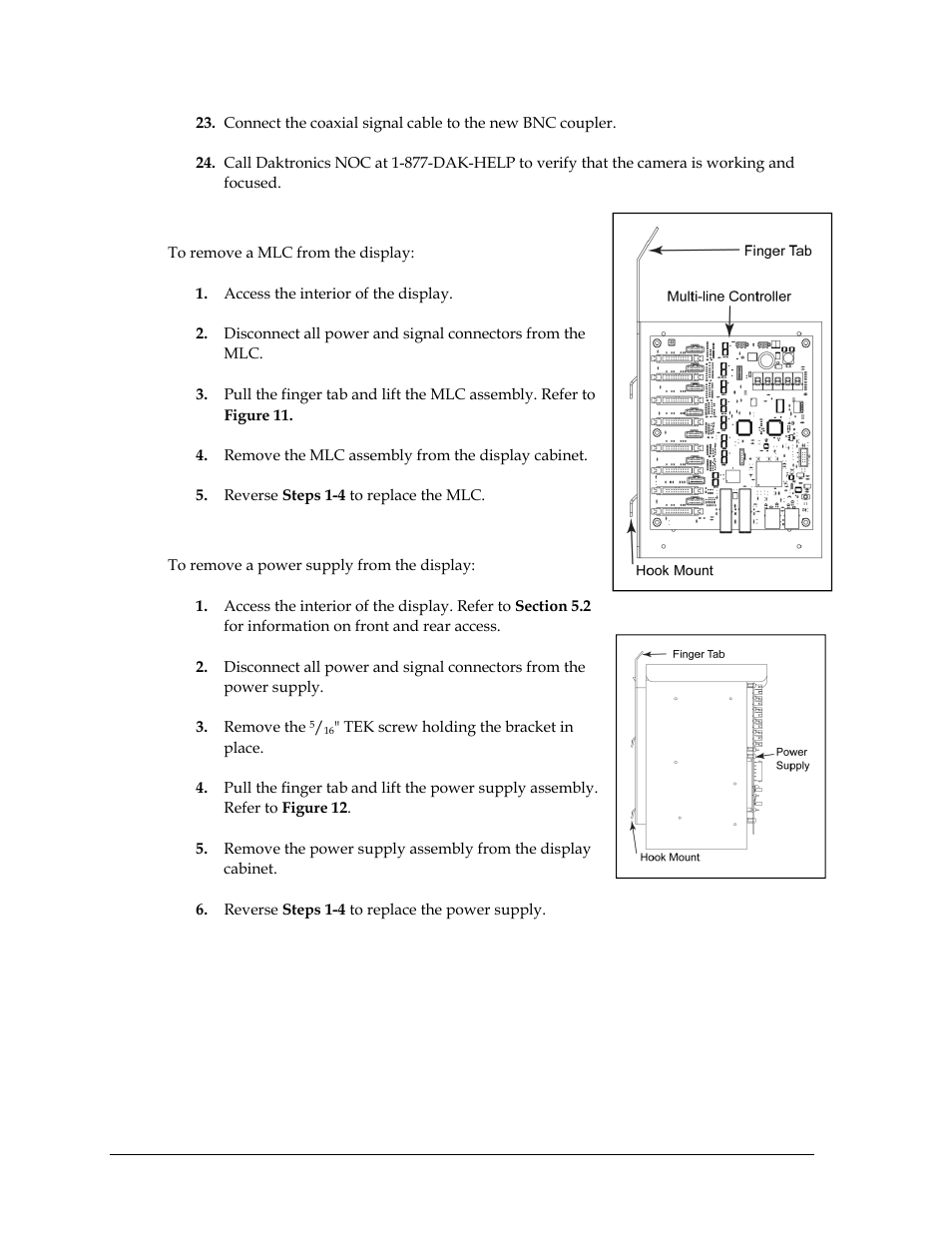 Multi-line controllers (mlc), Power supplies | Daktronics Valo Digital Billboard User Manual | Page 30 / 51