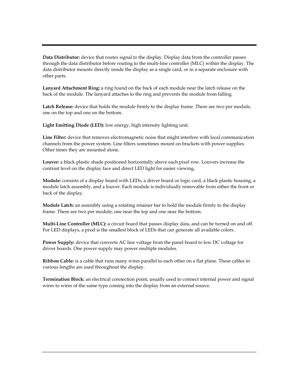 Glossary | Daktronics Valo Digital Billboard User Manual | Page 47 / 51