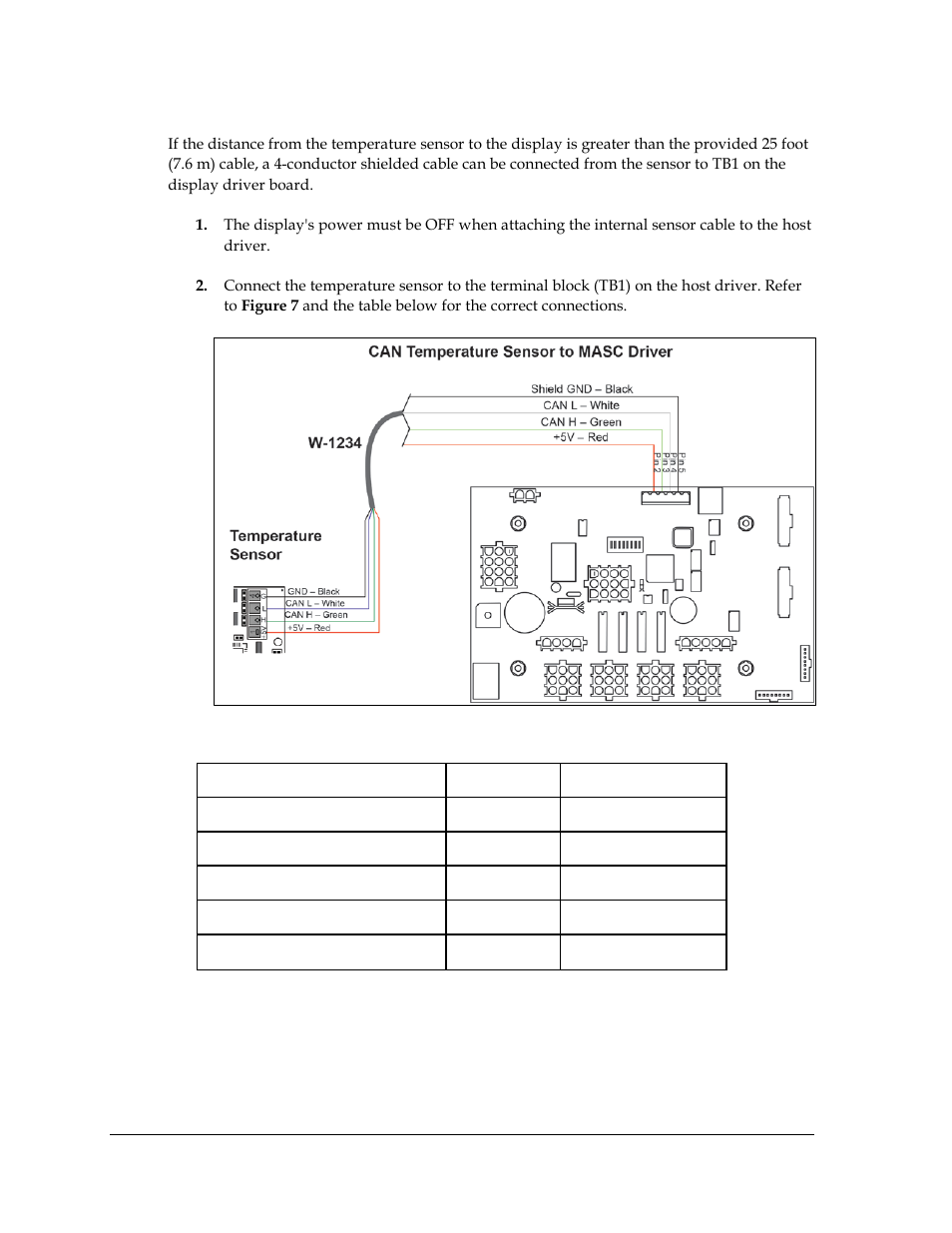 Connection from sensor to the display driver | Daktronics DataTime Outdoor LED Time & Temperature Displays User Manual | Page 12 / 53
