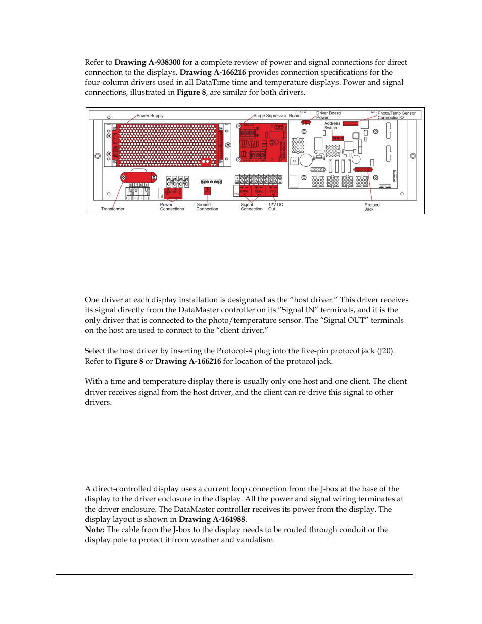 Host/client definitions, Direct – outdoor connection | Daktronics DataTime Outdoor LED Time & Temperature Displays User Manual | Page 16 / 53