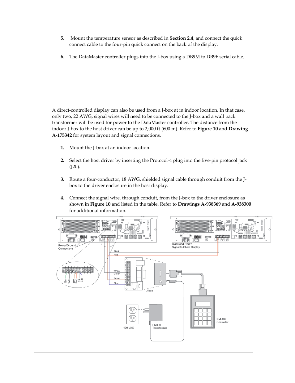 Direct – indoor connection | Daktronics DataTime Outdoor LED Time & Temperature Displays User Manual | Page 18 / 53