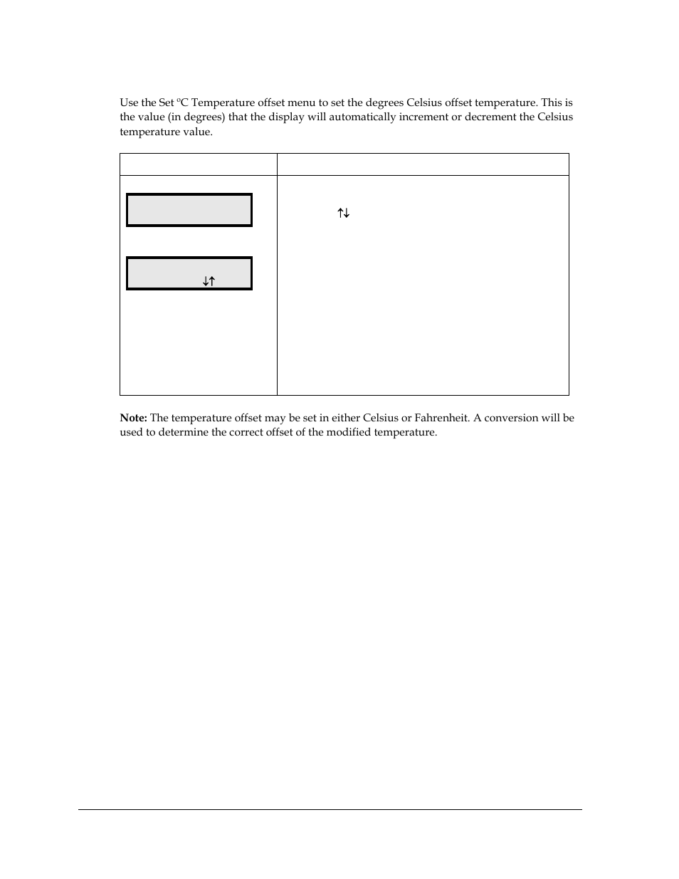 Set degrees c temperature offset | Daktronics DataTime Outdoor LED Time & Temperature Displays User Manual | Page 38 / 53