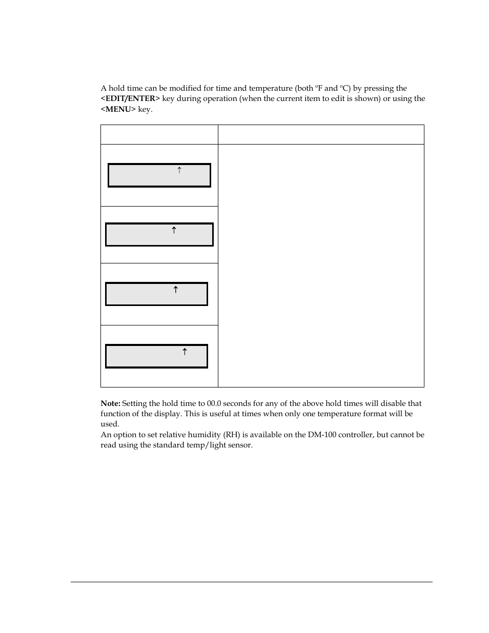 Time & temperature format/hold settings | Daktronics DataTime Outdoor LED Time & Temperature Displays User Manual | Page 39 / 53