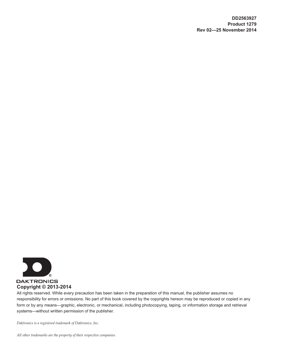 Daktronics DataTime DF-1012 Time & Temperature Display User Manual | Page 2 / 49