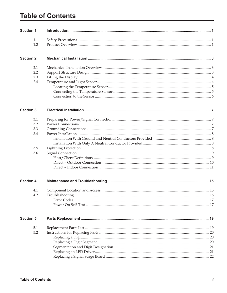 Daktronics DataTime DF-1012 Time & Temperature Display User Manual | Page 3 / 49