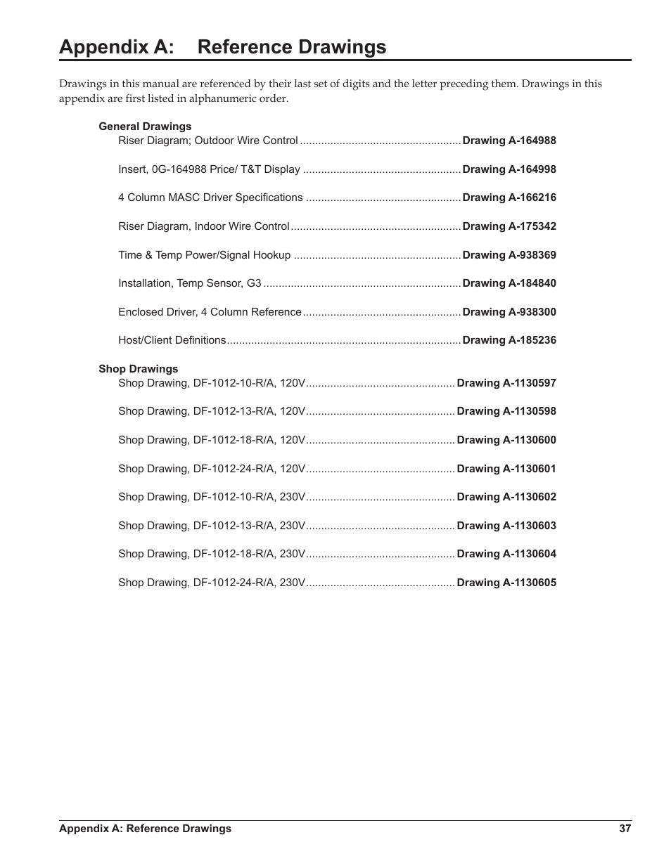 Appendix a: reference drawings | Daktronics DataTime DF-1012 Time & Temperature Display User Manual | Page 41 / 49