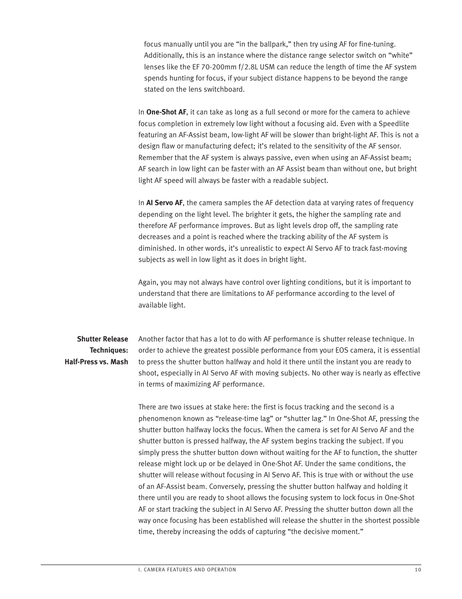 Practice your shutter release technique, Shutter release techniques: half-press vs. mash | Canon EOS-1 User Manual | Page 10 / 35