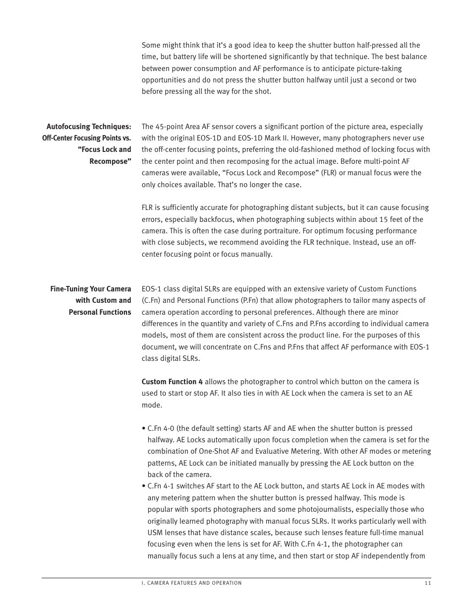 Focus lock and recompose | Canon EOS-1 User Manual | Page 11 / 35