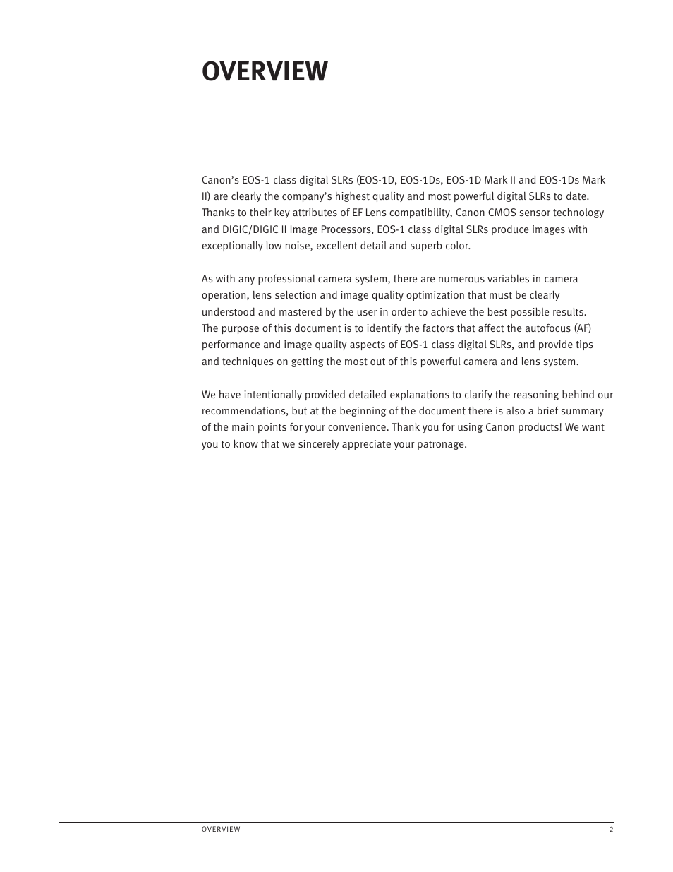 Overview | Canon EOS-1 User Manual | Page 2 / 35