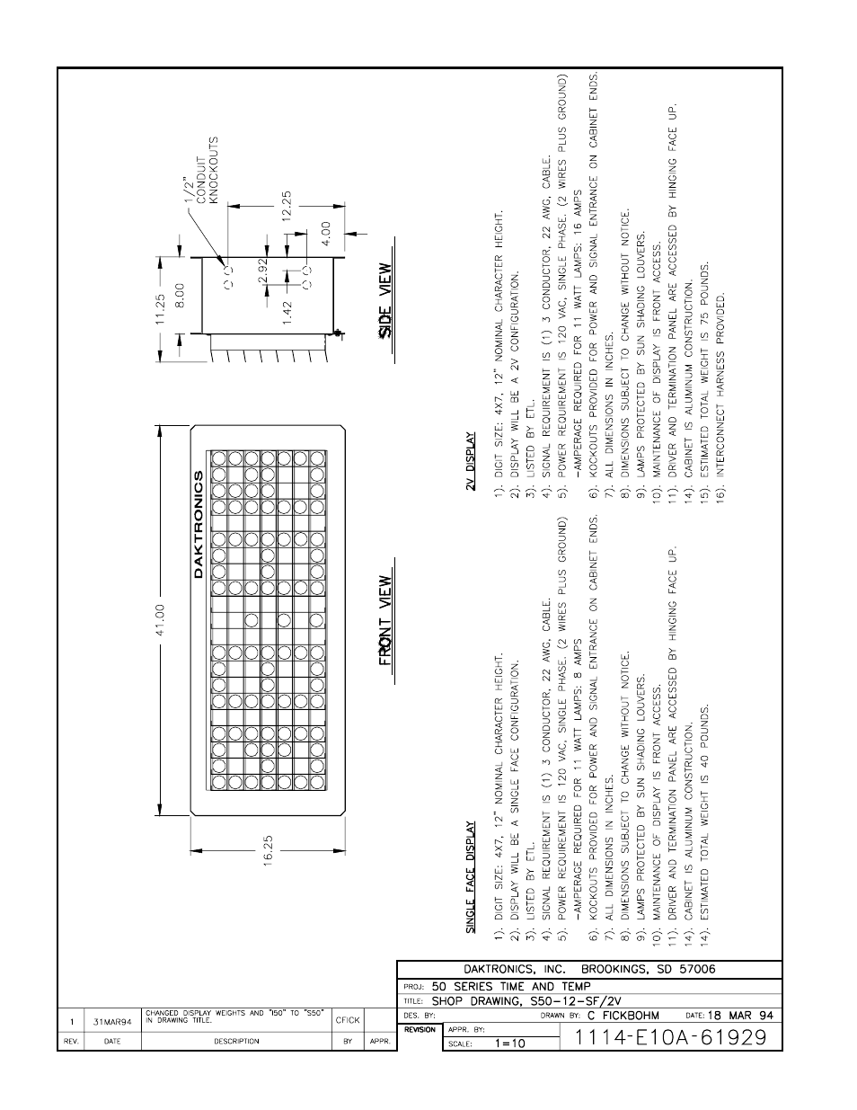 A-61929, a | Daktronics Data Time Series 50 Time & Temperature Displays User Manual | Page 11 / 80