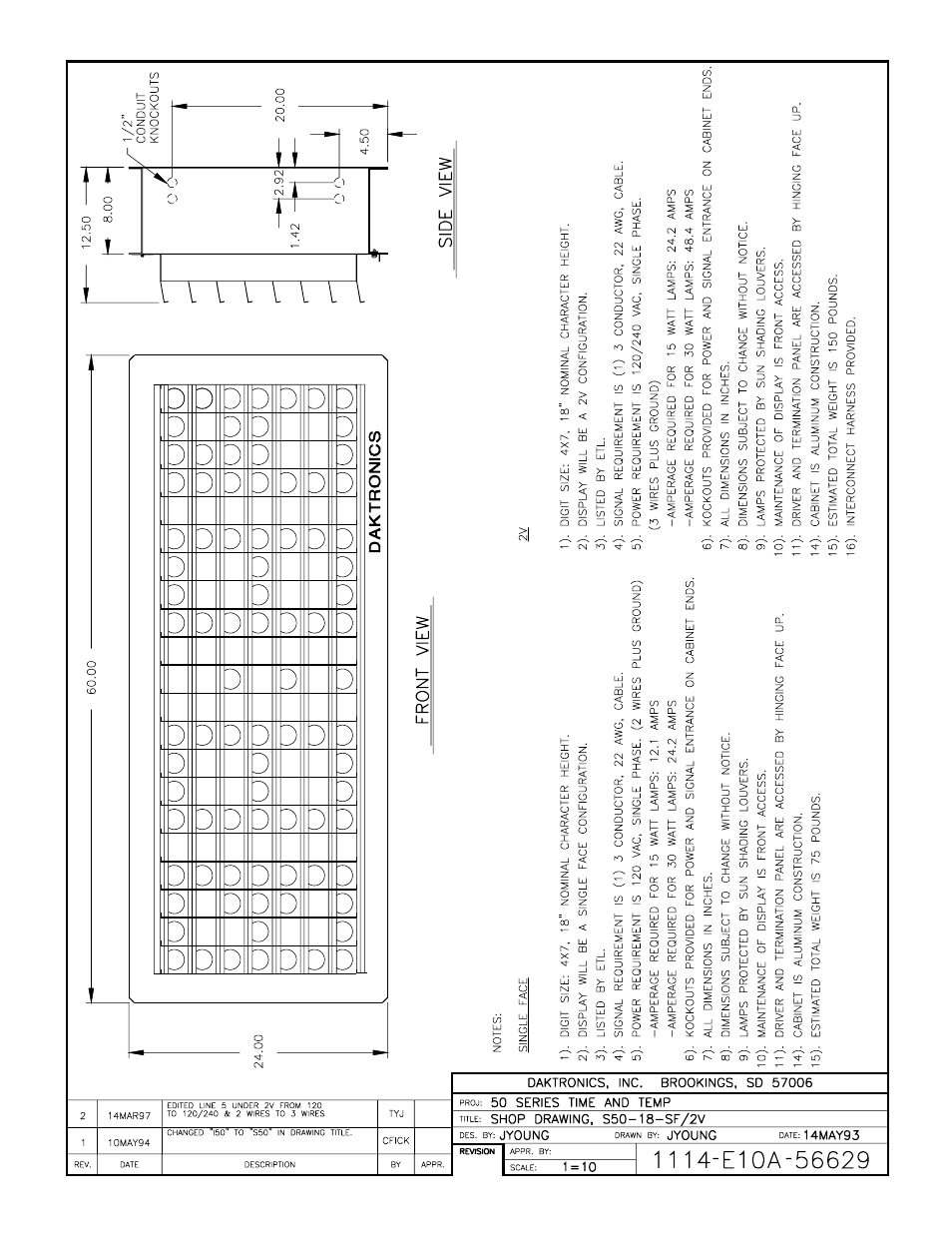 56629, a | Daktronics Data Time Series 50 Time & Temperature Displays User Manual | Page 12 / 80