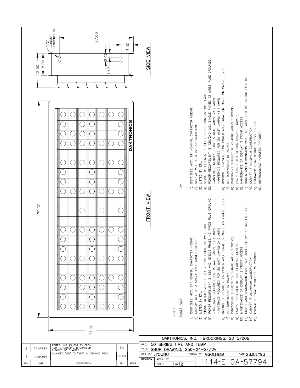 57794, a | Daktronics Data Time Series 50 Time & Temperature Displays User Manual | Page 13 / 80