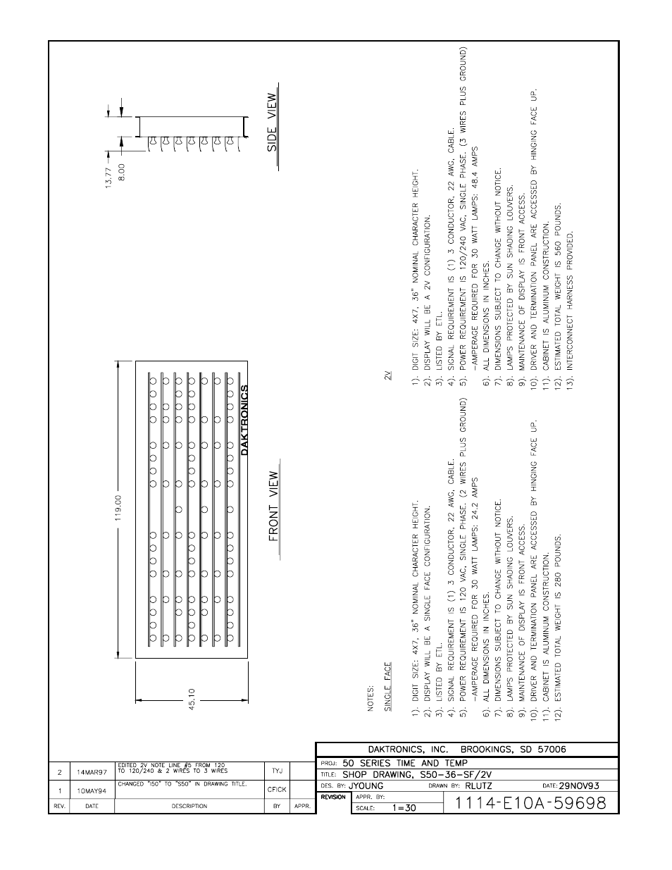 59698, a | Daktronics Data Time Series 50 Time & Temperature Displays User Manual | Page 14 / 80