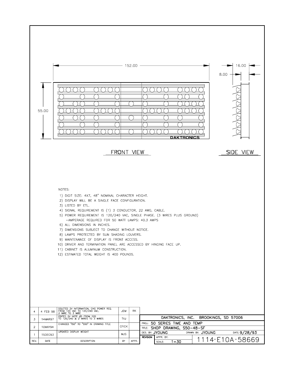 58669, a | Daktronics Data Time Series 50 Time & Temperature Displays User Manual | Page 15 / 80