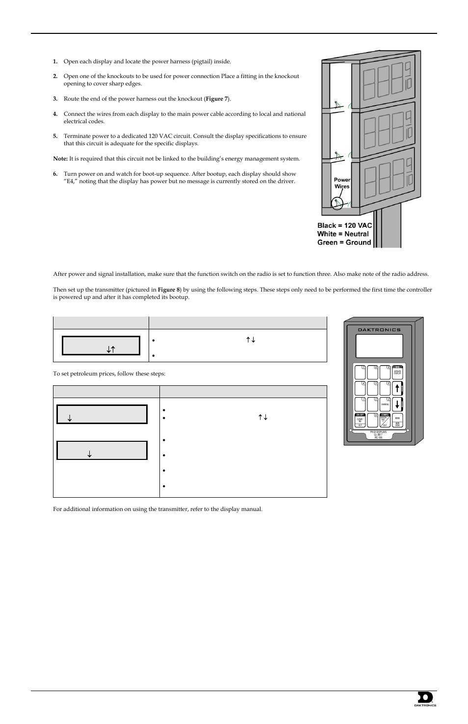 Daktronics Digit Display Installation with FLR-500 Control Kit User Manual | Page 2 / 2