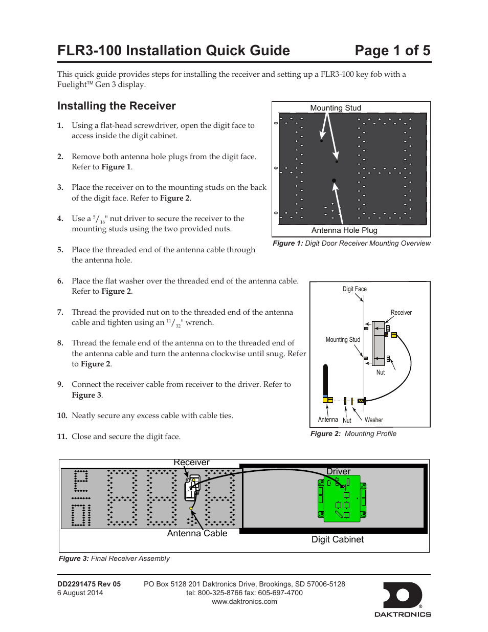 Daktronics FLR3-100 User Manual | 5 pages
