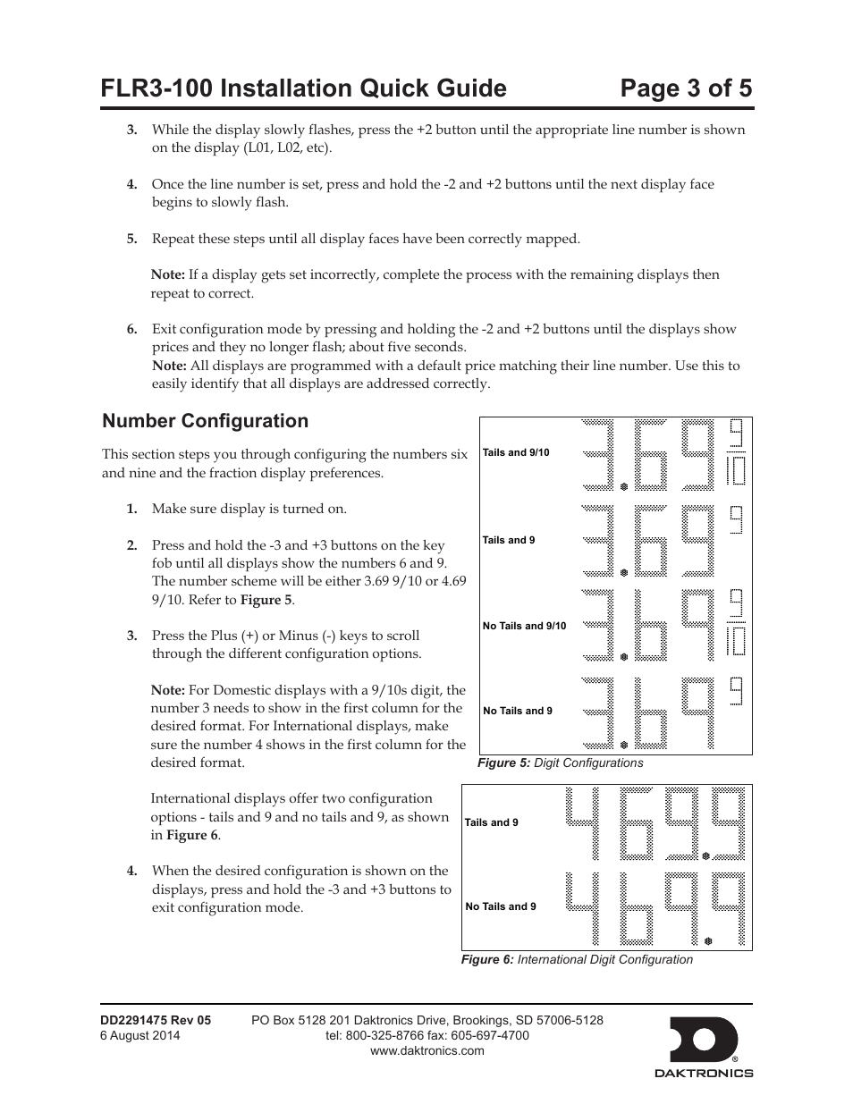 Number configuration | Daktronics FLR3-100 User Manual | Page 3 / 5