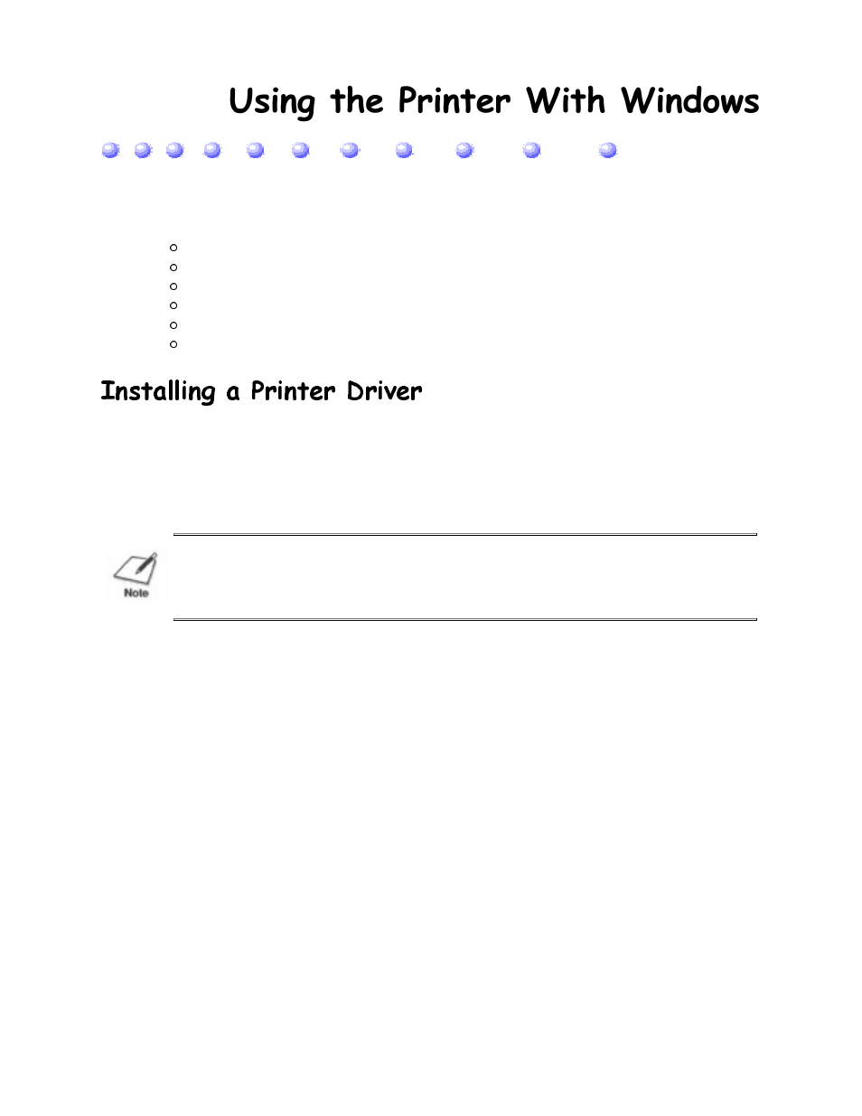 Chp.2: using the printer with windows, Installing a printer driver, 8vlqj wkh 3ulqwhu :lwk :lqgrzv | 8vlqjwkh3ulqwhu:lwk:lqgrzv, Qvwdoolqj d 3ulqwhu 'ulyhu | Canon BJC-4200 User Manual | Page 10 / 82