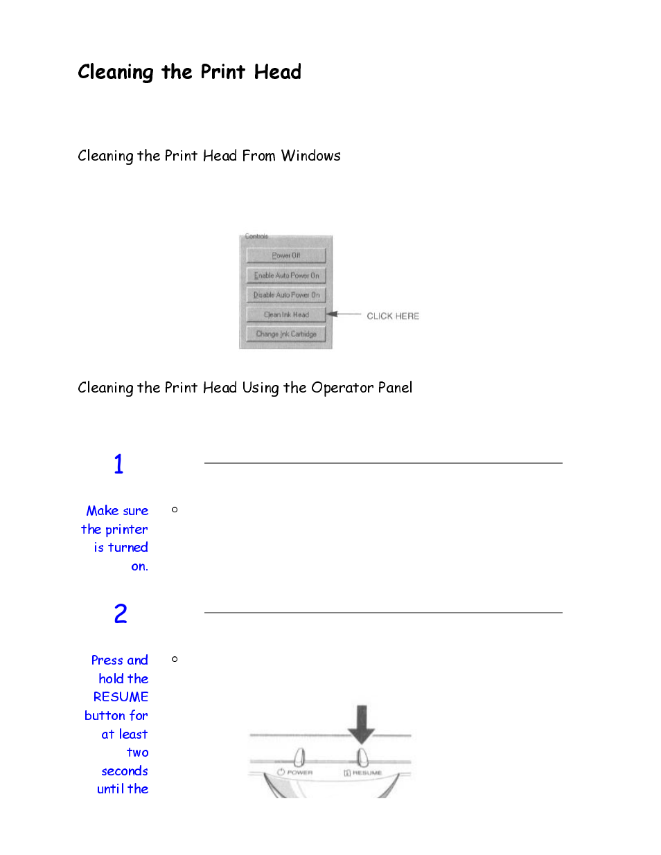 Cleaning the print head, Ohdqlqj wkh 3ulqw +hdg | Canon BJC-4200 User Manual | Page 50 / 82