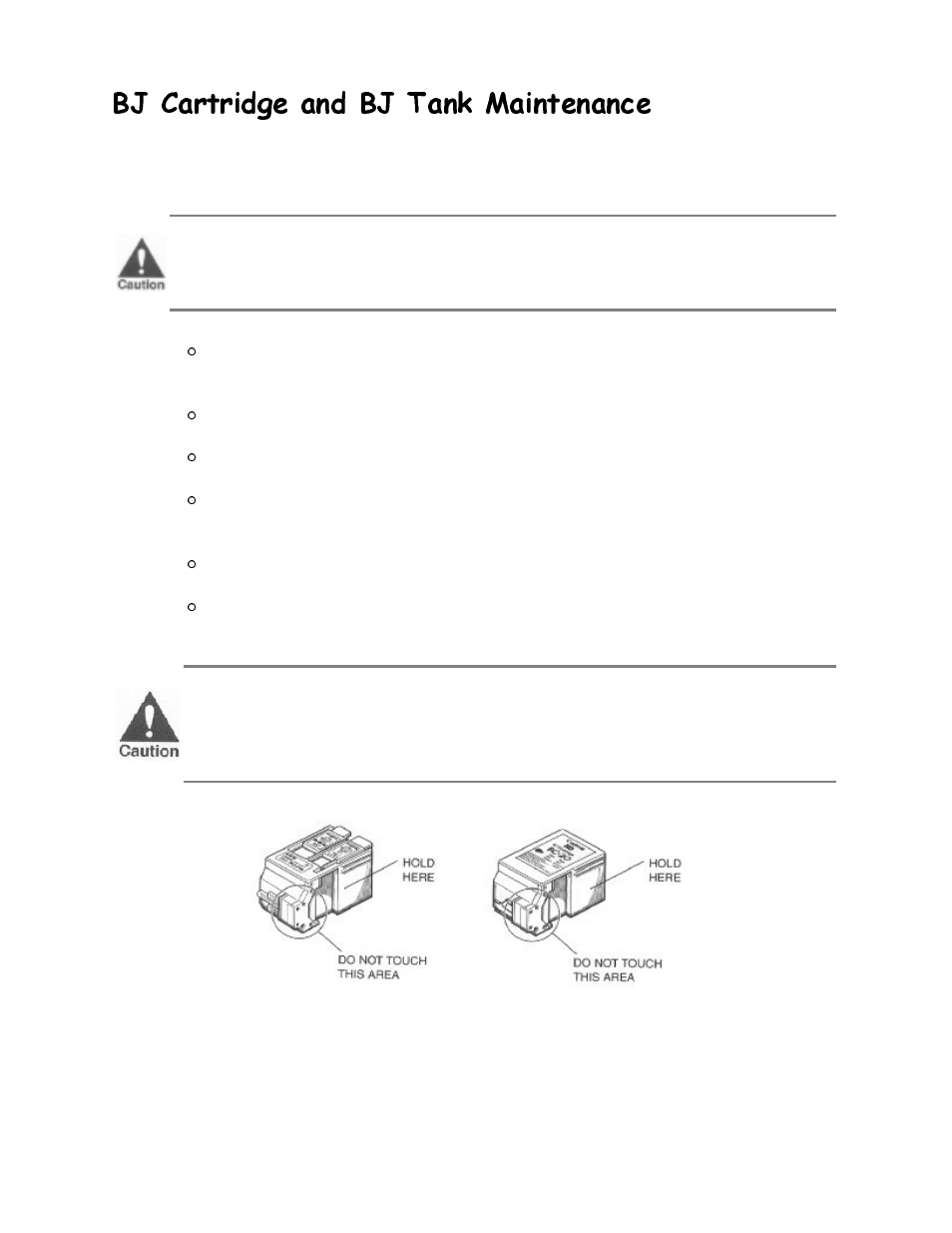 Bj cartridge guidelines, Bj cartridge and ink tank maintenance, Duwulgjh dqg %- 7dqn 0dlqwhqdqfh | Canon BJC-4200 User Manual | Page 54 / 82